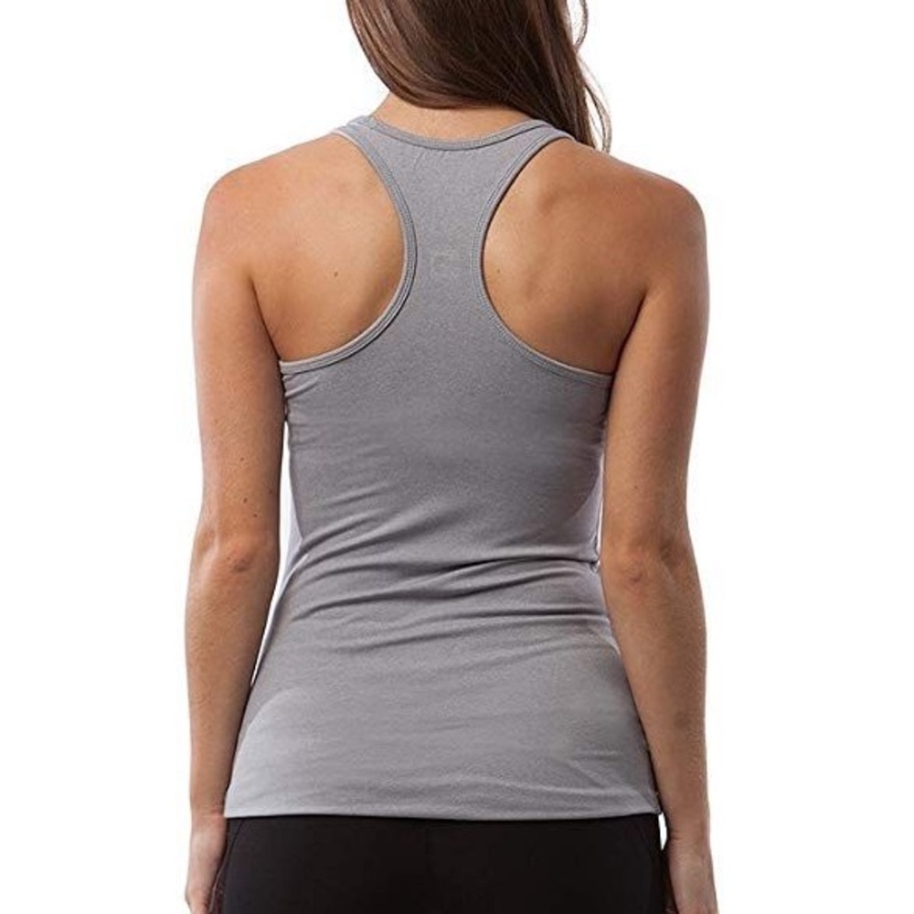 90 Degree By Reflex Gray Fitted Sleeveless Tank Top